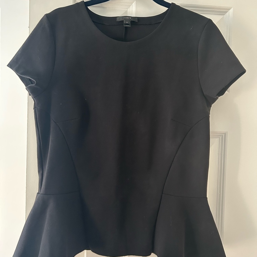 Jcrew  Black Peplum Top